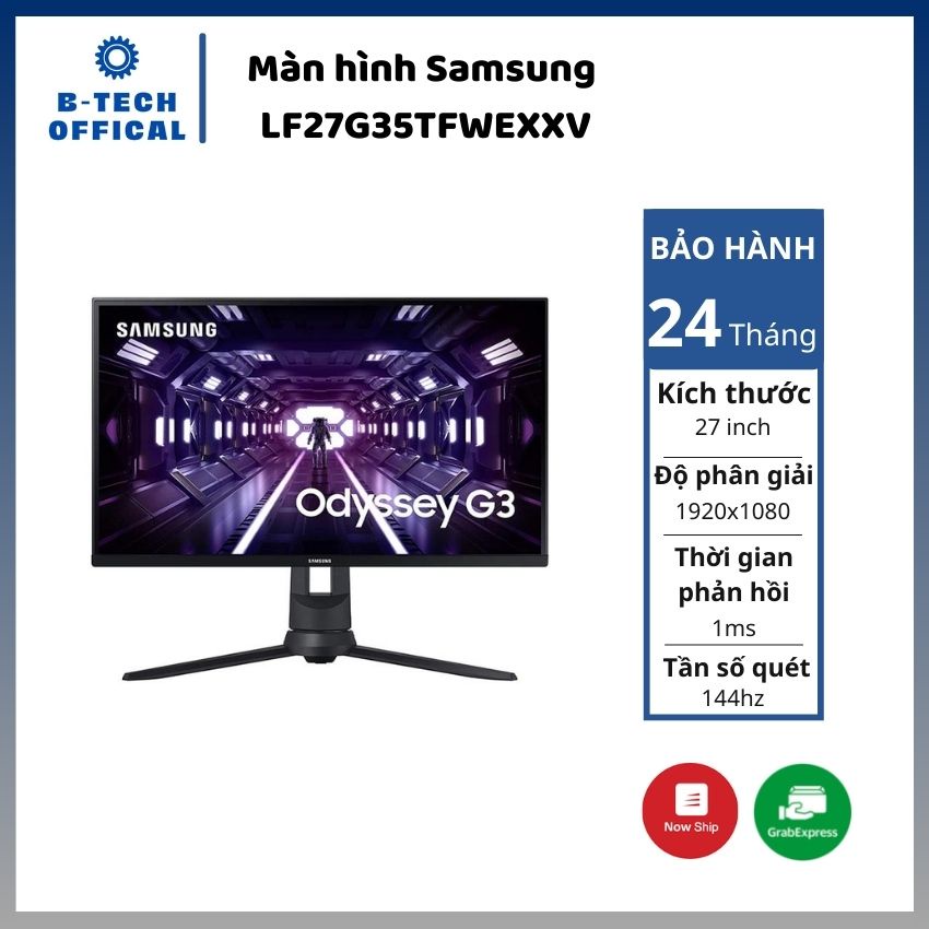 Màn hình Samsung LF27G35TFWEXXV/ 27inch FHD/ IPS/ 144Hz/ 1ms/ 2Yrs - Hàng chính hãng bảo hành 24 tháng