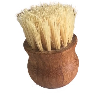 Cọ chải tròn Vegan, cọ chải khô lông sợi Xương rồng, keo và sơn phủ 100% tự nhiên - Cactus bristles dry palm brush 5cm