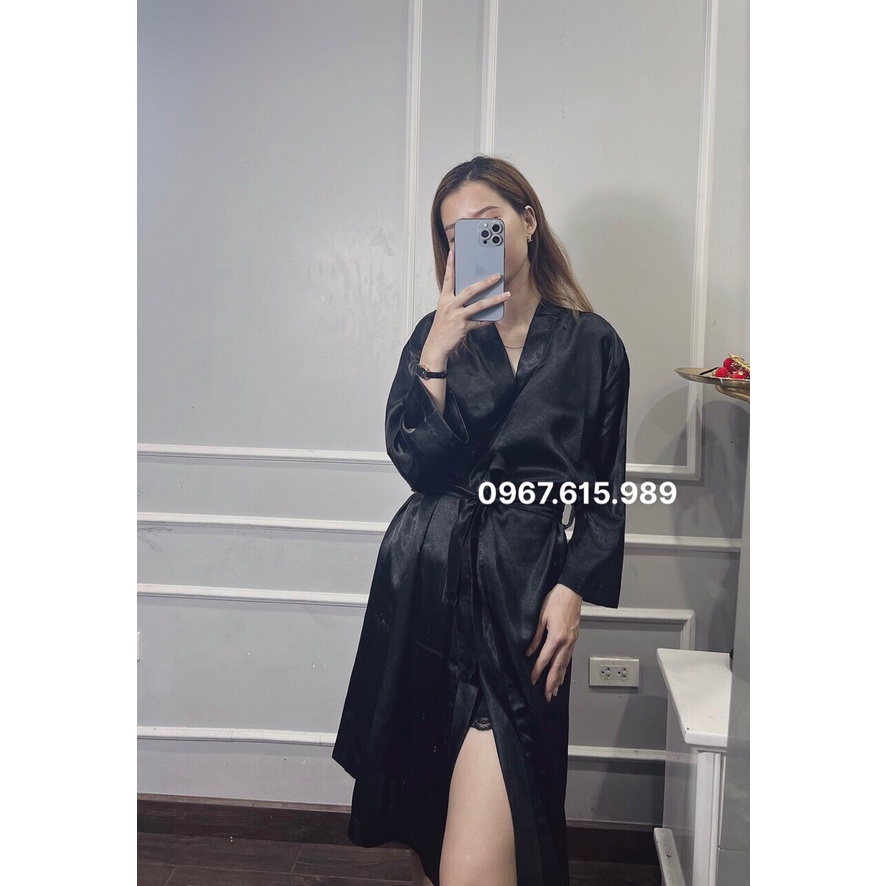 Áo choàng lụa spa, áo choàng make up chất phi lụa ĐẸP, mát, mềm mại