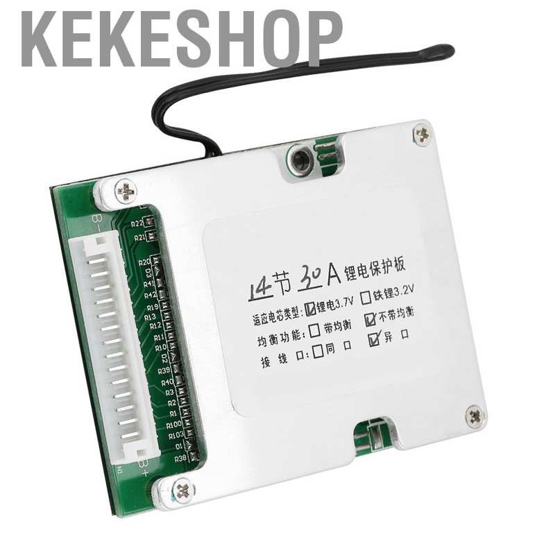 Kekeshop Li-ion Lithium Battery 14 Series 30A Charger BMS PCB 3.7V Cells Protection Board