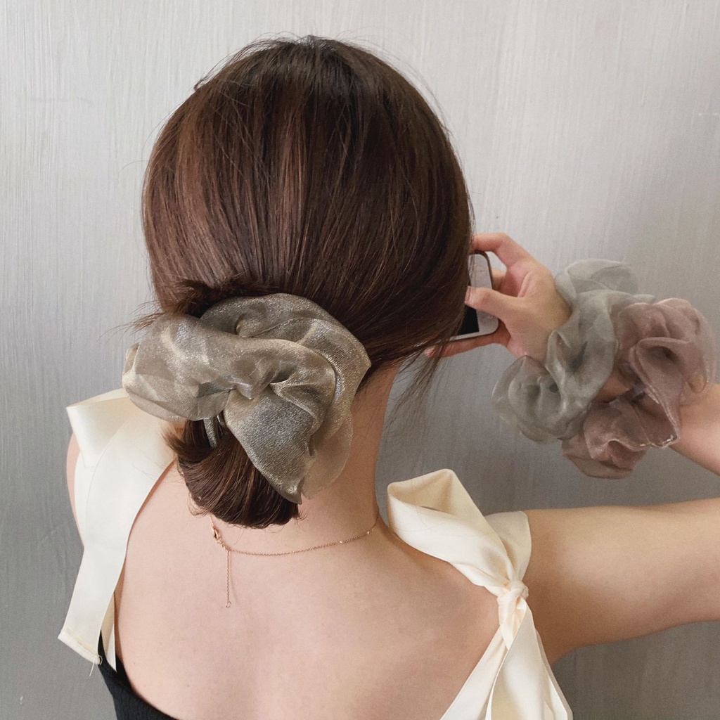 Dây Buộc Tóc Đính Ngọc Trai Lớn Kiểu Hàn Quốc Dễ Thương Cho Nữ