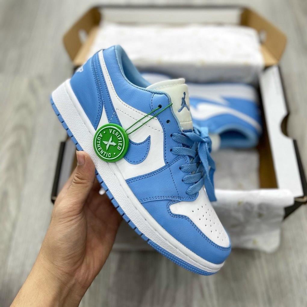 Giày Nam Thời Trang Nữ Nike Air Jordan 1 JD1 Low UNC Xanh Dương, Giày Sneaker Cổ Thấp Giá Rẻ Full Box Bill G12