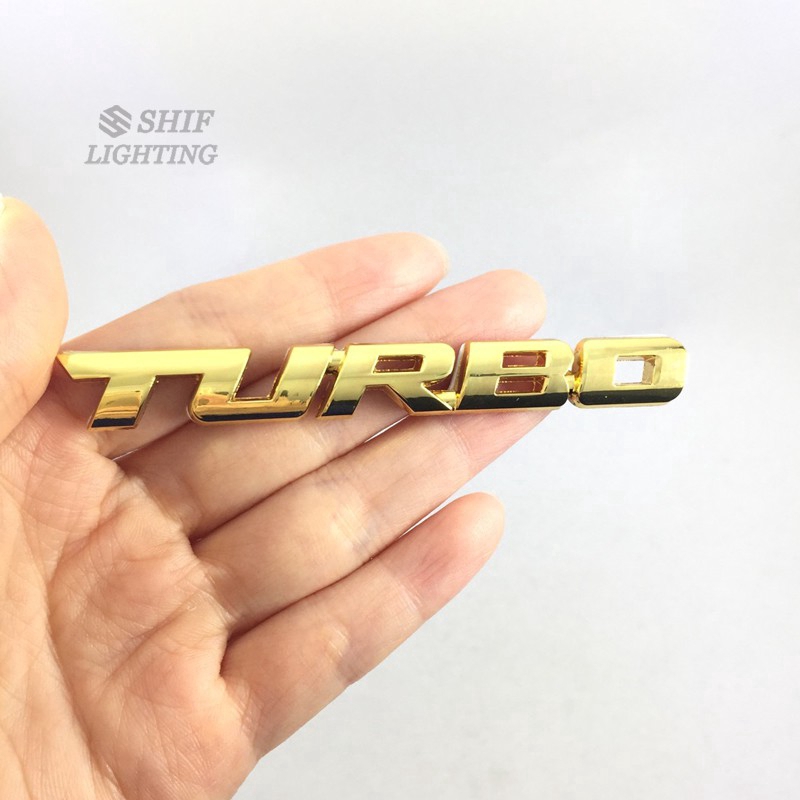 Nhãn dán kim loại họa tiết logo Turbo cho xe ô tô