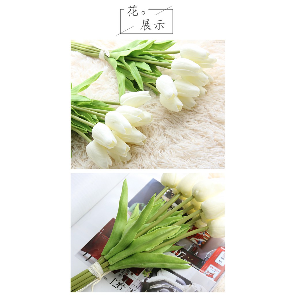 Cành hoa tulip PU 32cm nhập khẩu cao cấp giống thật đến 99%