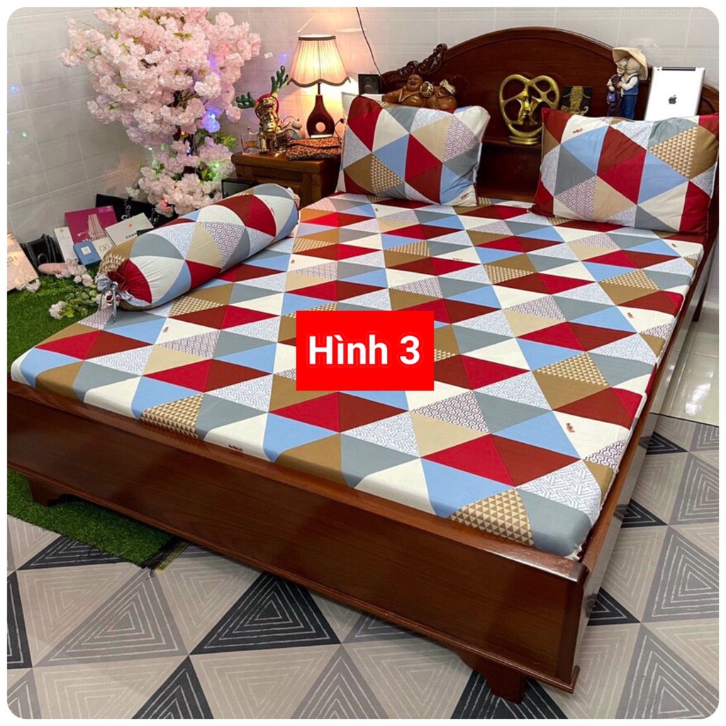 Bộ Ga Giường Thun Lạnh Hàn Quốc 4 Món - HN187 - Xưởng Ga Gối Hồng Nhung