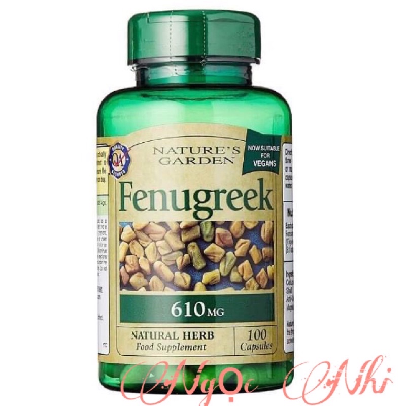 Cỏ lợi sữa FenuGreek 610mg UK