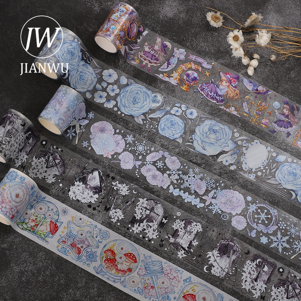 Cuộn Băng Keo Washi 200cm Họa Tiết Dễ Thương Trang Trí Sổ Tay