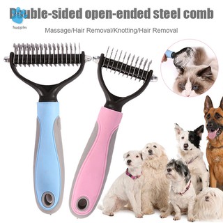 Lược 2 mặt bằng Inox chải lông chăm sóc cún mèo