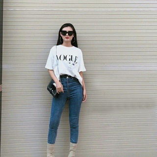 Áo Thun Nữ Unisex Tay Lỡ In Họa Tiết Cô Gái VOGUE XMISS