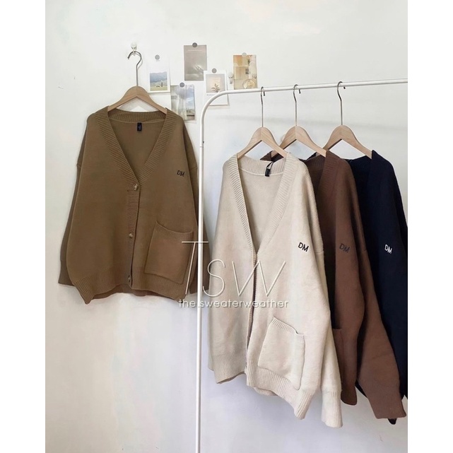 Áo Cadigan hàn quốc chất len dày form to