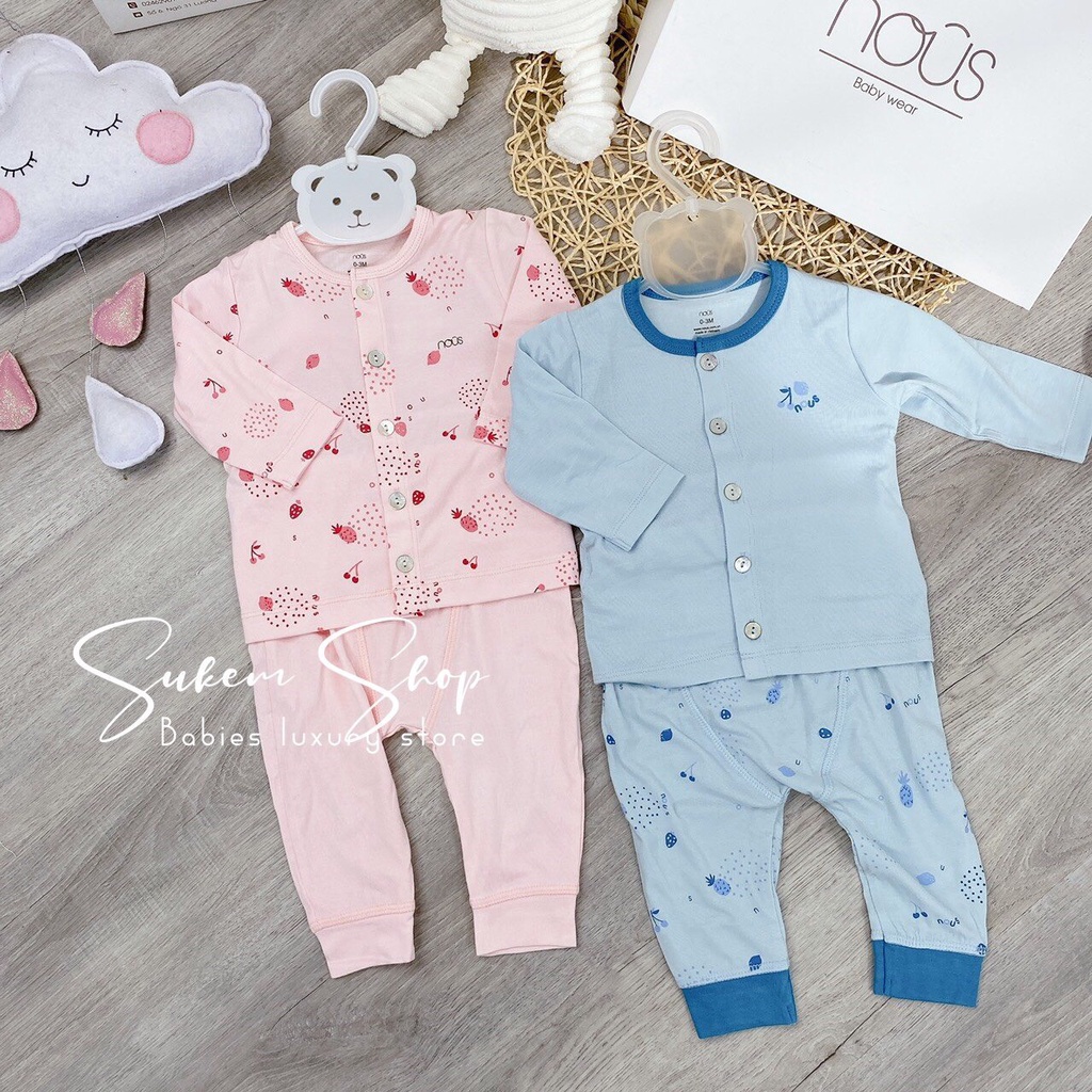 Bộ Dài Tay Nous/Bộ Cài Thẳng Dài Nous Chất Petit Mềm Mại