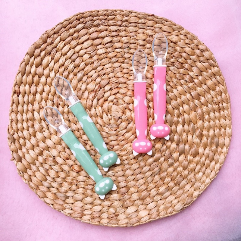 Muỗng thìa ăn dặm silicon hình mèo đáng yêu cho bé