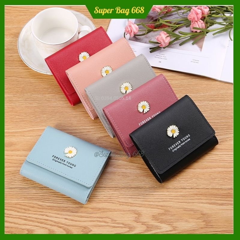 Ví Nữ Ngắn ❤️FREESHIP❤️ Ví Mini Đựng Tiền Hoa Cúc Họa Mi SPB 185