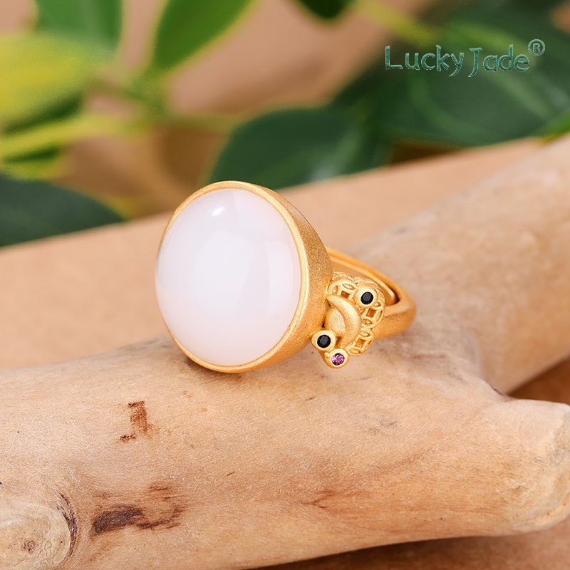 Vòng Tay Mạ Vàng 18K Đính Đá Ngọc Bích Phong Cách Trung Hoa Thời Trang