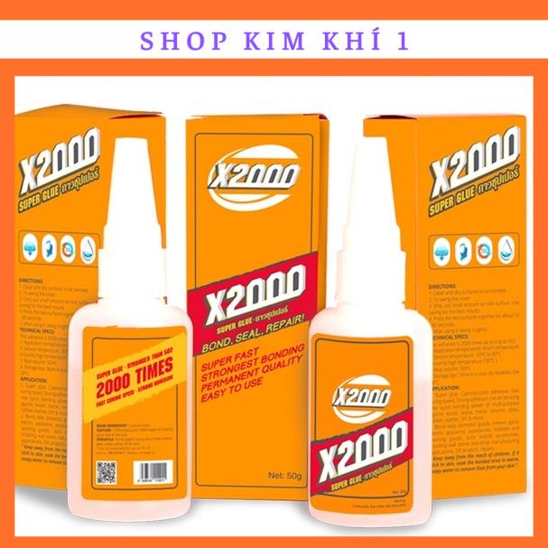 Keo Dán X2000 Siêu Dính, Keo Dán Đa Năng Dán Tất Cả Vật Liệu Bằng Gỗ, Vải, Gốm Sứ, Nhựa An Toàn Với Da Tay (Dạng lỏng)