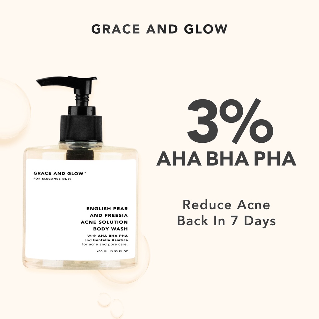 Sữa tắm giảm mụn Grace & Glow English Pear and Freesia Anti Acne Solution