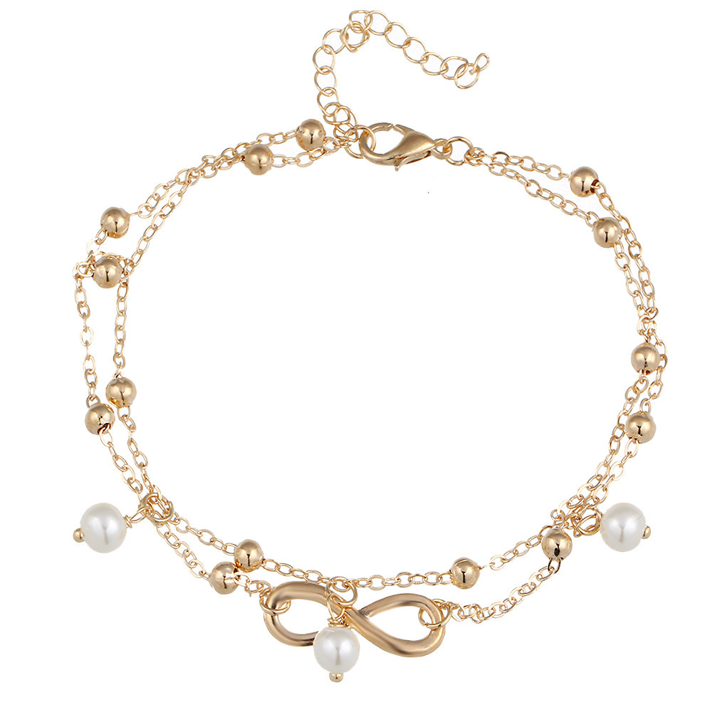 Lắc đeo chân thời trang kèm châu trắng Tiluca VC03