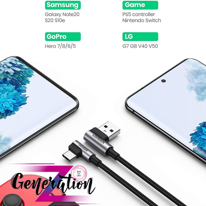 CÁP SẠC ĐẦU VUÔNG TYPE-C UGREEN