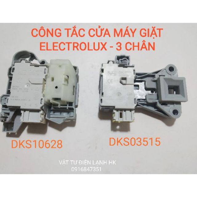 Công tắc khoá cửa máy giặt Electrolux 3 chân inverter - Khóa cửa MG Elec in DKS10628 DKS03515 vuông dẹt