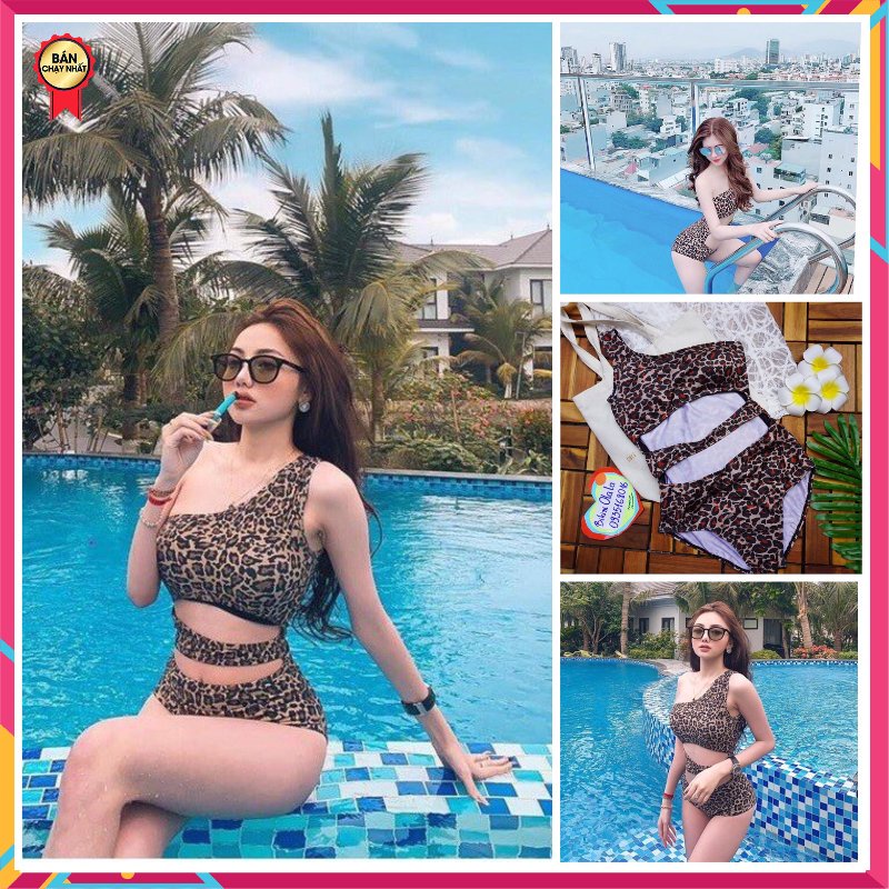 Bikini 1 mảnh da beo cut out, chất liệu cao cấp, thiết kế đa dạng, giá ưu đãi (hình thật)