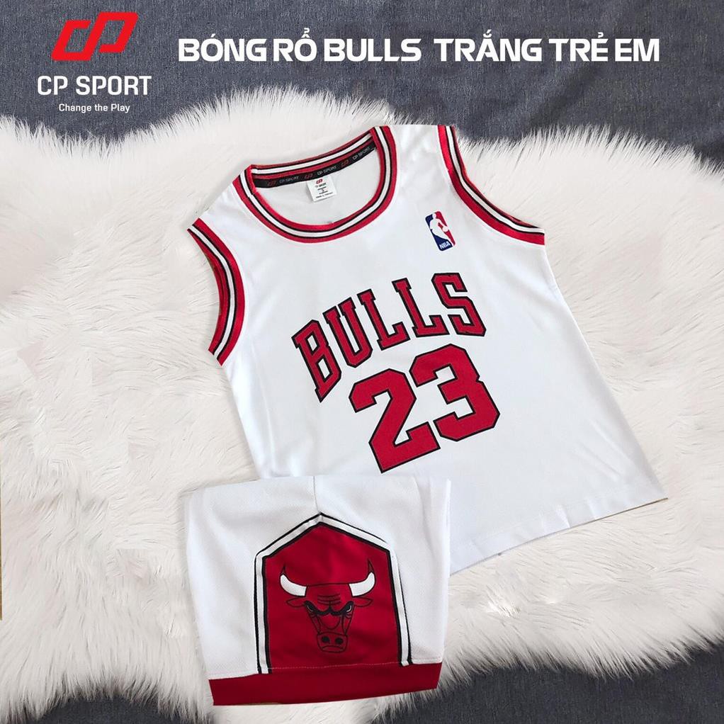 Bộ quần áo bóng rổ cao cấp trẻ em Chicago Bulls màu đỏ  ཾ