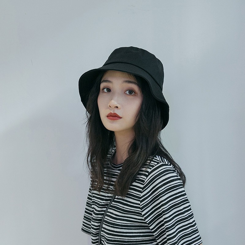 Mũ bucket màu trơn đơn giản thời trang mùa hè cho nữ