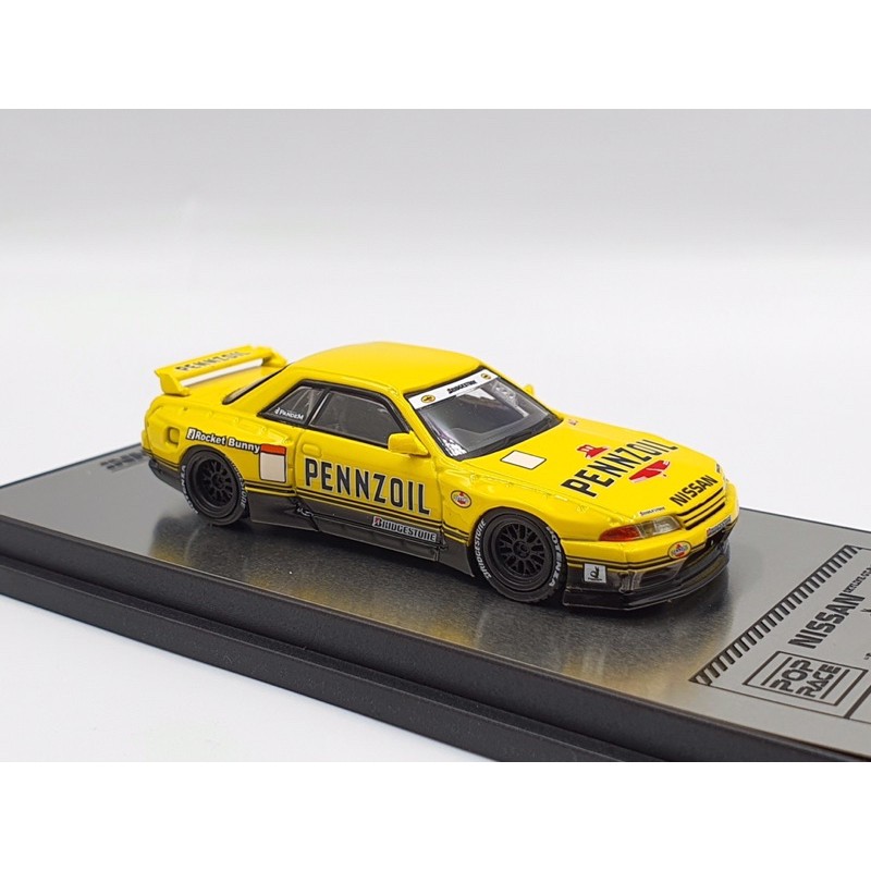 Xe Mô Hình Nissan Skyline GT-R (R32) &quot;Pennzoil&quot; Retro Livery Concept 1:64 Inno Model ( Vàng )