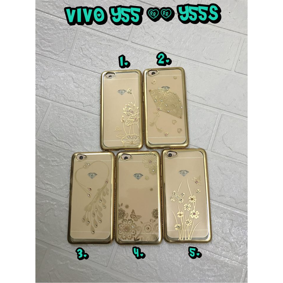 Ốp lưng Silicon thời trang viền đính đá cho Vivo Y55/Y55S