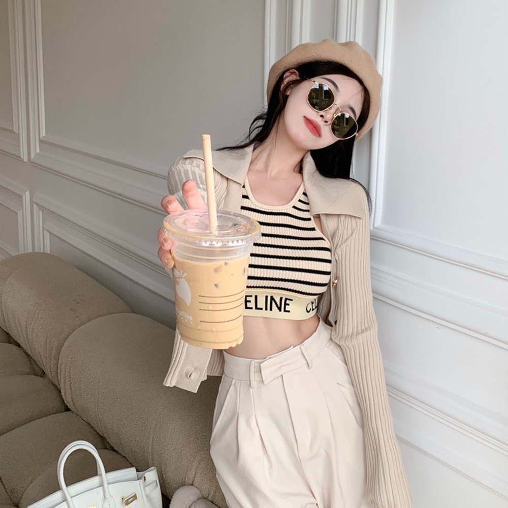 Áo khoác cardigan dệt kim mỏng tay dài thiết kế xinh xắn cho nữ