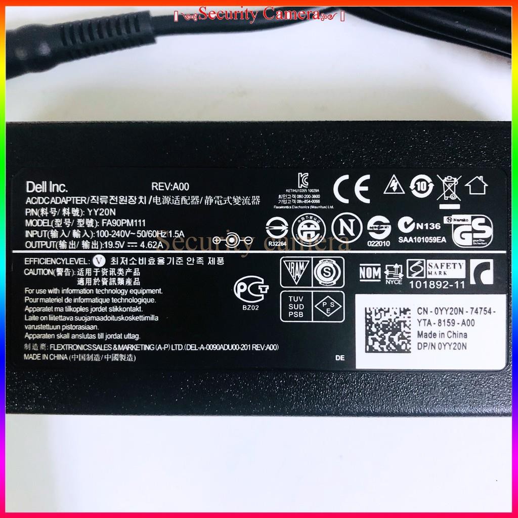 Sạc laptop Dell chân kim to/ nhỏ Zin  (19.5V – 4.62A/ 19.5V – 3.34A) , adapter Dell, sạc Dell chính hãng