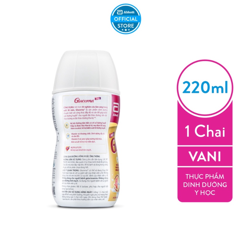 Thùng 30 Sữa nước dành cho người bị tiểu đường Glucerna Abbott 220ml/chai