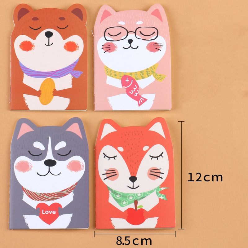 Combo 4 Sổ note mini HÌNH THÚ siêu cute, không gây loá mắt tiện lợi (40trang)