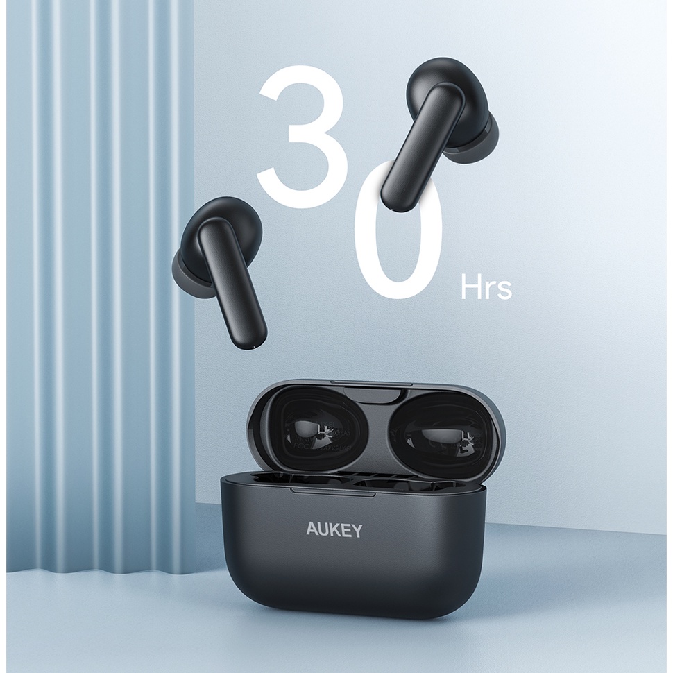 【Giao Hỏa Tốc】Tai Nghe TWS AUKEY EP-M1 Chip 10mm PEEK + PU, BT 5.0, Nghe Đến 30H, IPX4 - Chính Hãng BH 18 Tháng