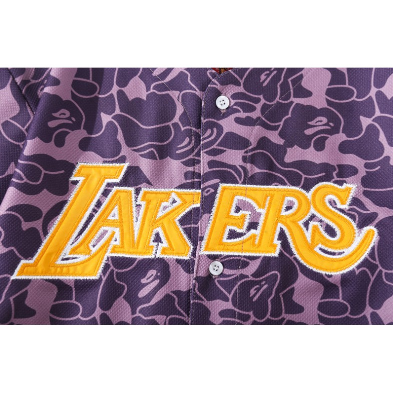 Áo Sơ Mi Đồng Phục Bóng Chày BAPE X NBA DB30 Giản Dị Dành Cho Nam Và Nữ
