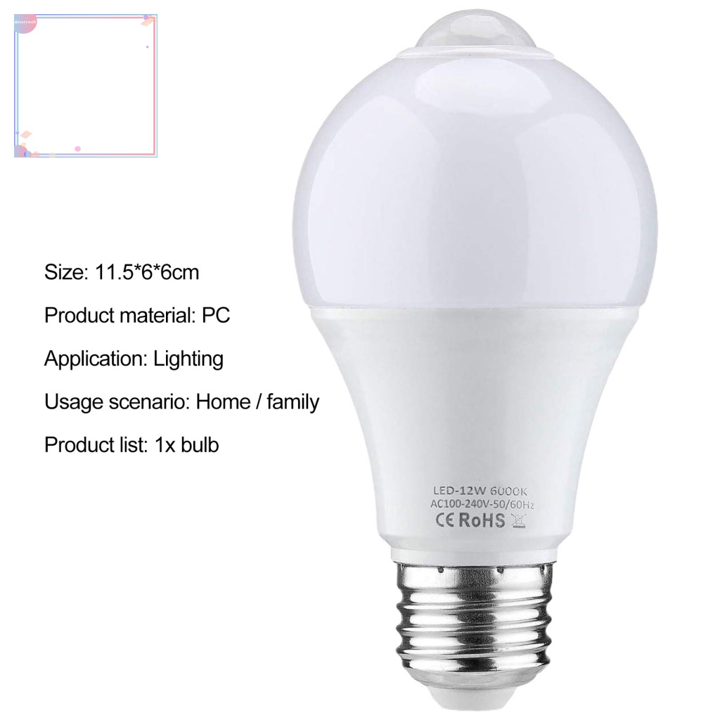 (DOV) Bóng Đèn LED An Ninh Tự Động Cảm Biến Chuyển Động Cơ Thể Không Chói