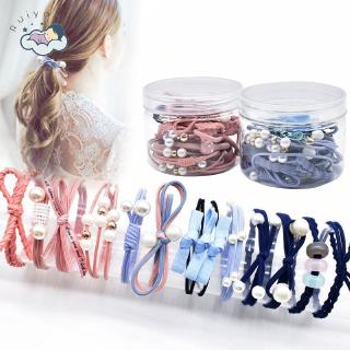 Set 12 dây buộc tóc kiểu dáng đơn giản cho nữ