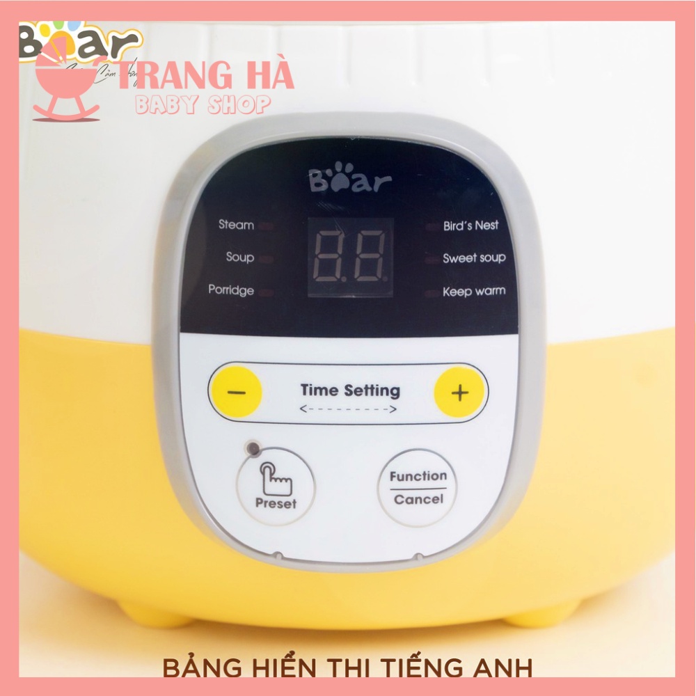 (BẢN QUỐC TẾ) Nồi Bear Đa Năng Nấu Cháo, Ninh, Hầm, Hấp Cách Thủy Tặng Kèm Lồng Hấp 4IN1 SUBE001 Bảo Hành 18 Tháng
