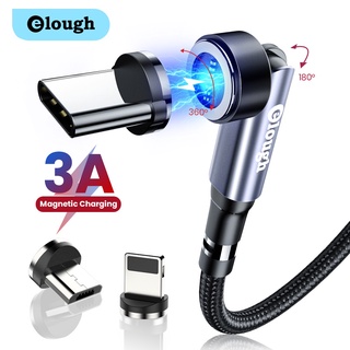 Dây cáp sạc nhanh từ tính 3A xoay 540 độ cổng micro usb/loại C/1m/2m/3m
