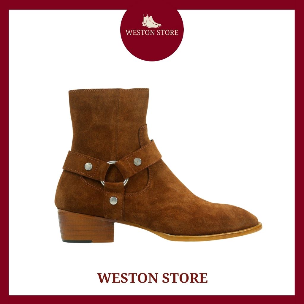 Harness boot nam  sản phẩm 100% da bò cao cấp , boots da lộn tobaco weston 9288  được bảo hành  lên đến 24 tháng