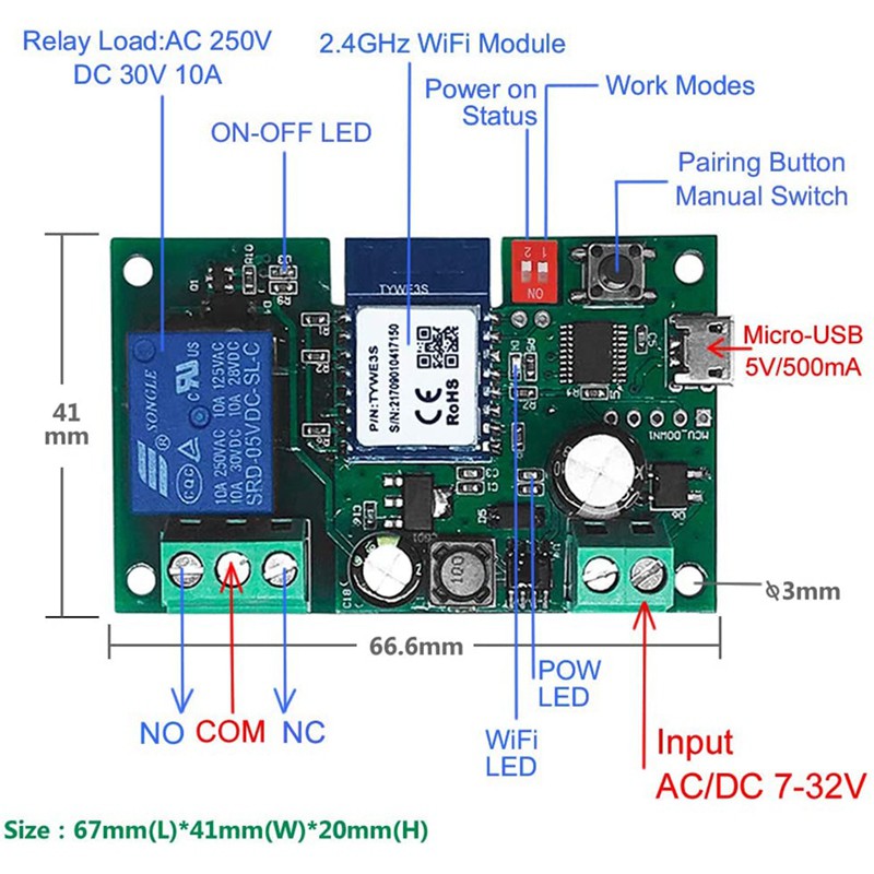 Rơ Le Công Tắc Không Dây Thông Minh Điều Khiển Từ Xa Bằng Wifi