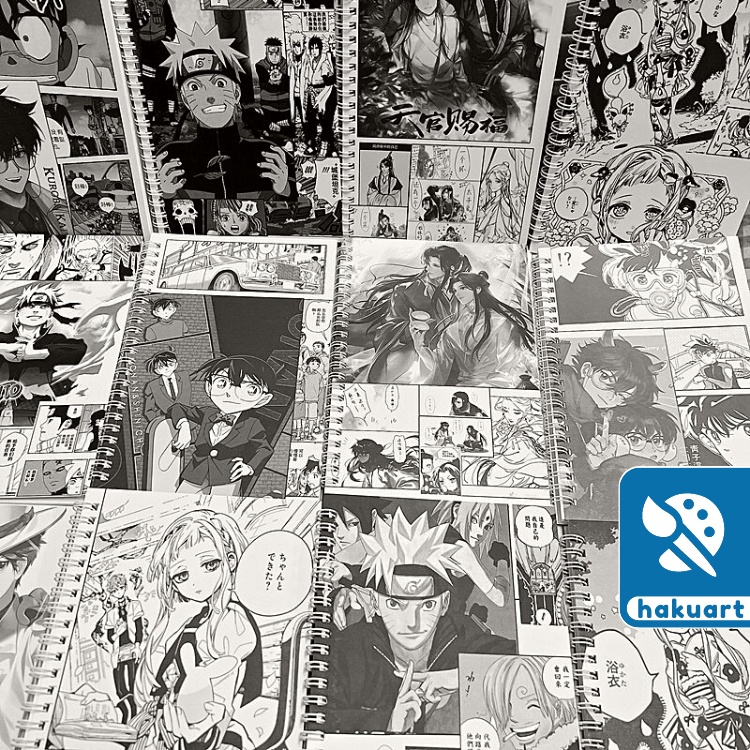 Sổ lò xo Tập vở học sinh kẻ ngang Bìa truyện tranh manga Conan Naruto - Văn Phòng Phẩm Haku