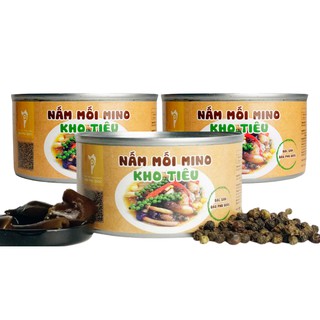 Combo 3 Nấm mối đen kho tiêu Mino (mỗi lon 150g) - Đặc sản Đảo Phú Quốc