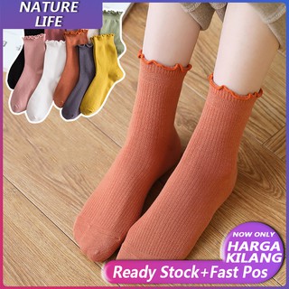 Vớ tai bèo nhún cổ cao dễ thương phong cách Vintage thời trang Hàn Quốc