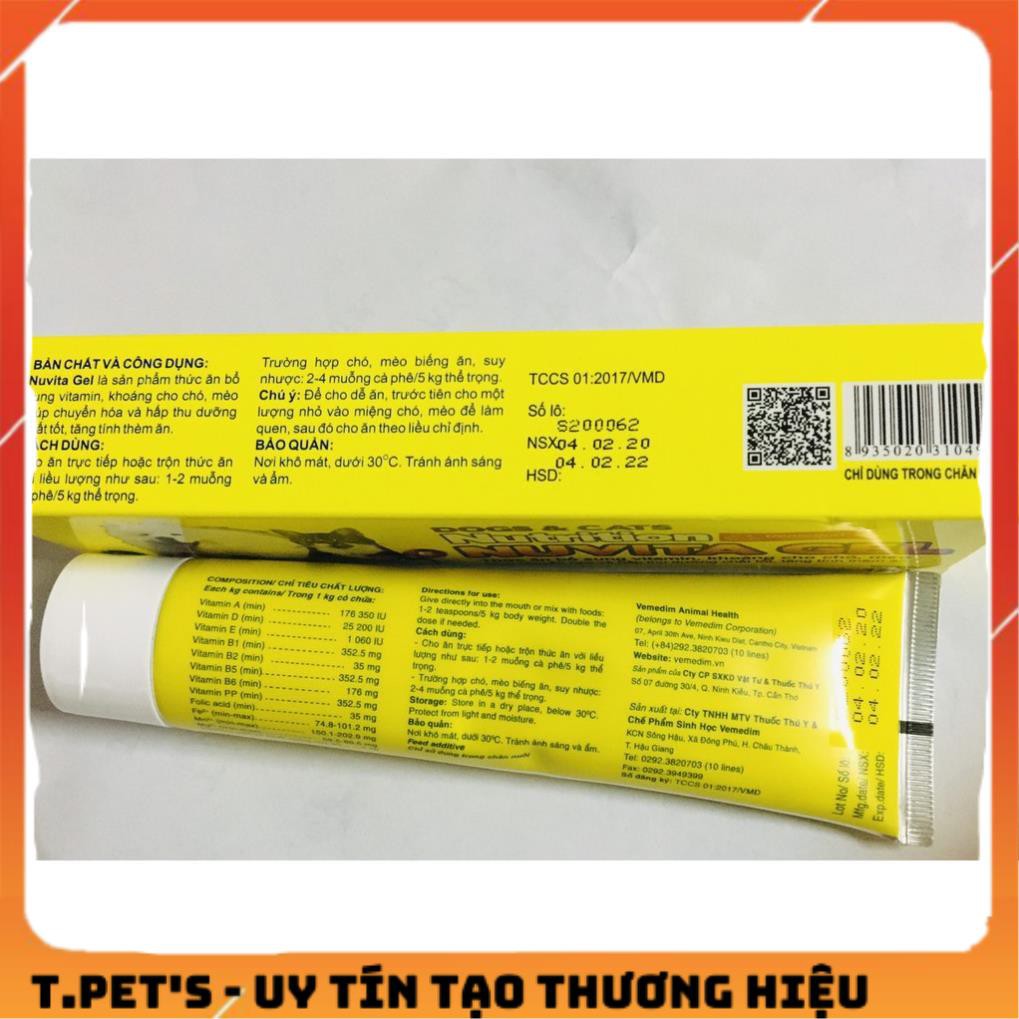 Gel dinh dưỡng cho chó mèo Nuvita Gel 120g