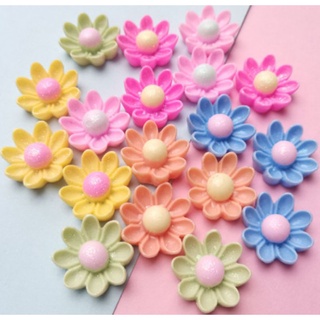 50 charm hoa nhiều màu làm phụ kiện handmade