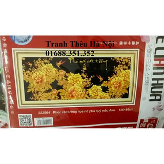 Tranh thêu chữ thập Phú Quý cát tường 222564-136x56cm