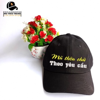 Mũ lưỡi trai thêu chữ theo yêu cầu