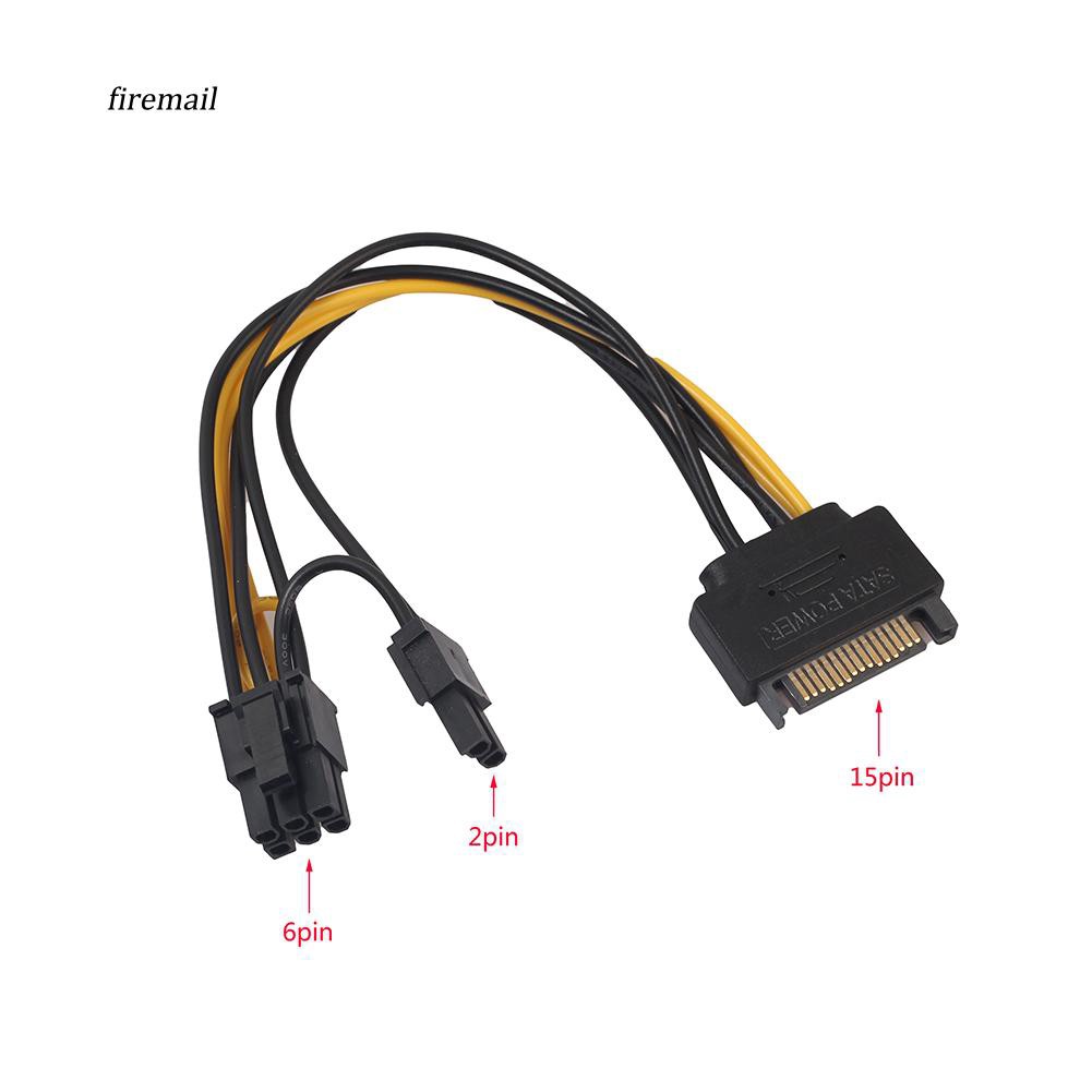 Dây cáp chuyển đổi Sata 15pin sang 8Pin ( 6 + 2 ) PCI-E PCI-Express