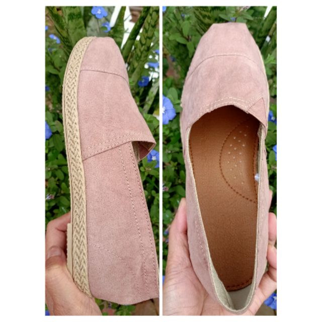 Giầy lười vải màu hồng
