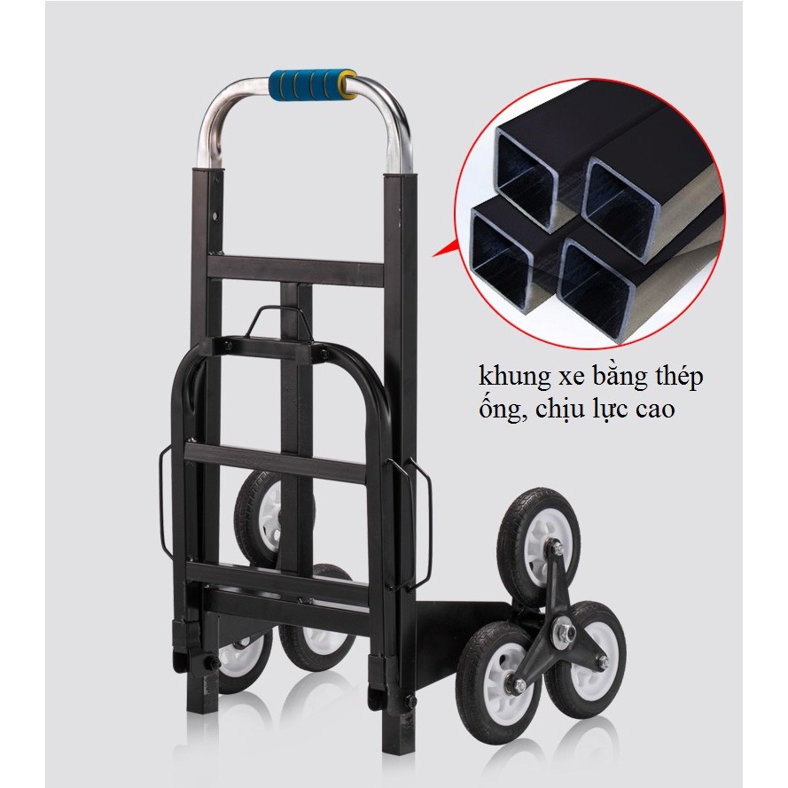 [Mã SRBACK101512 hoàn 20K xu đơn 0Đ] Xe kéo đẩy hàng leo cầu thang 6 bánh tải trọng 200kg WEICOM 9300